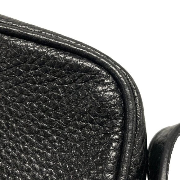 Auth GUCCI Double G 347994 Black Leather Shoulder Bag - Picture 5 of 16